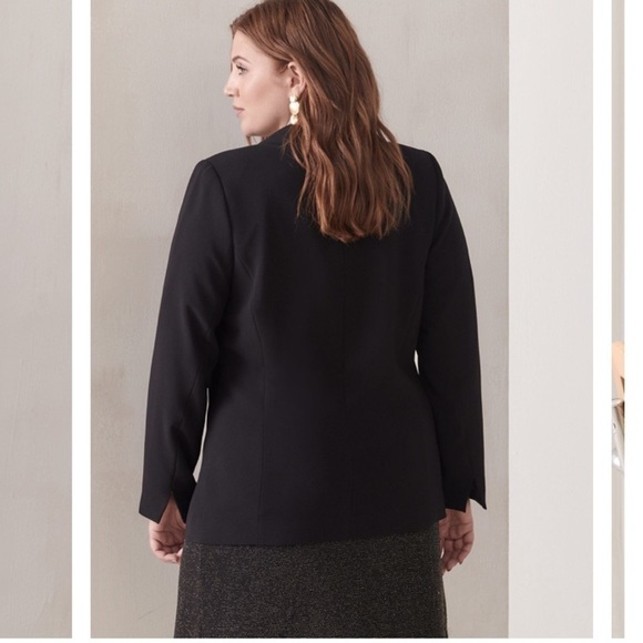 Addition Elle Black Shawl Collar Blazer Linen blend Sz US 22 - Picture 2 of 14